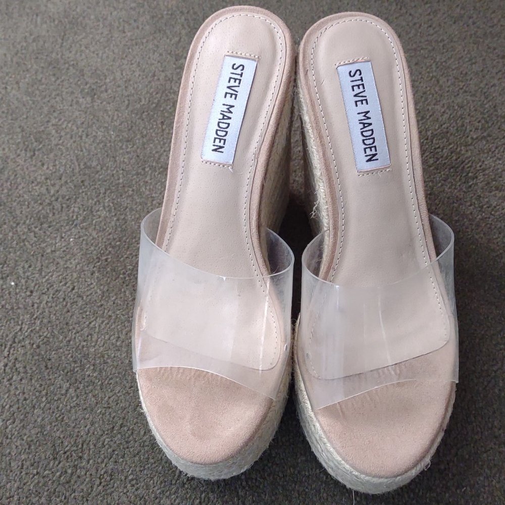 NEW Steve Madden Wedge clear size 5 like sunrise